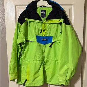 Columbia Men's Ski Jacket - Neon Green and Black